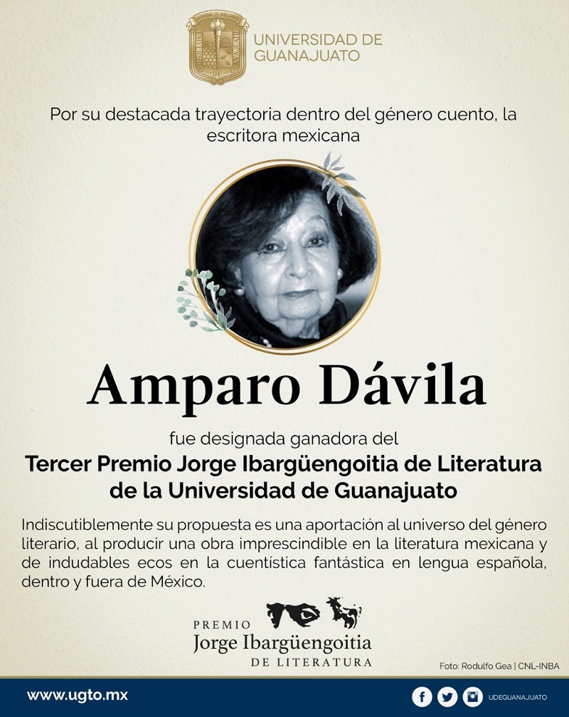 Reconocen a Amparo Dávila con el Premio Jorge Ibargüengoitia de Literatura  | Mujer México