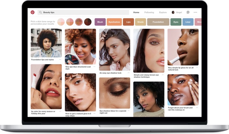 Pinterest añade función para buscar por tono de piel