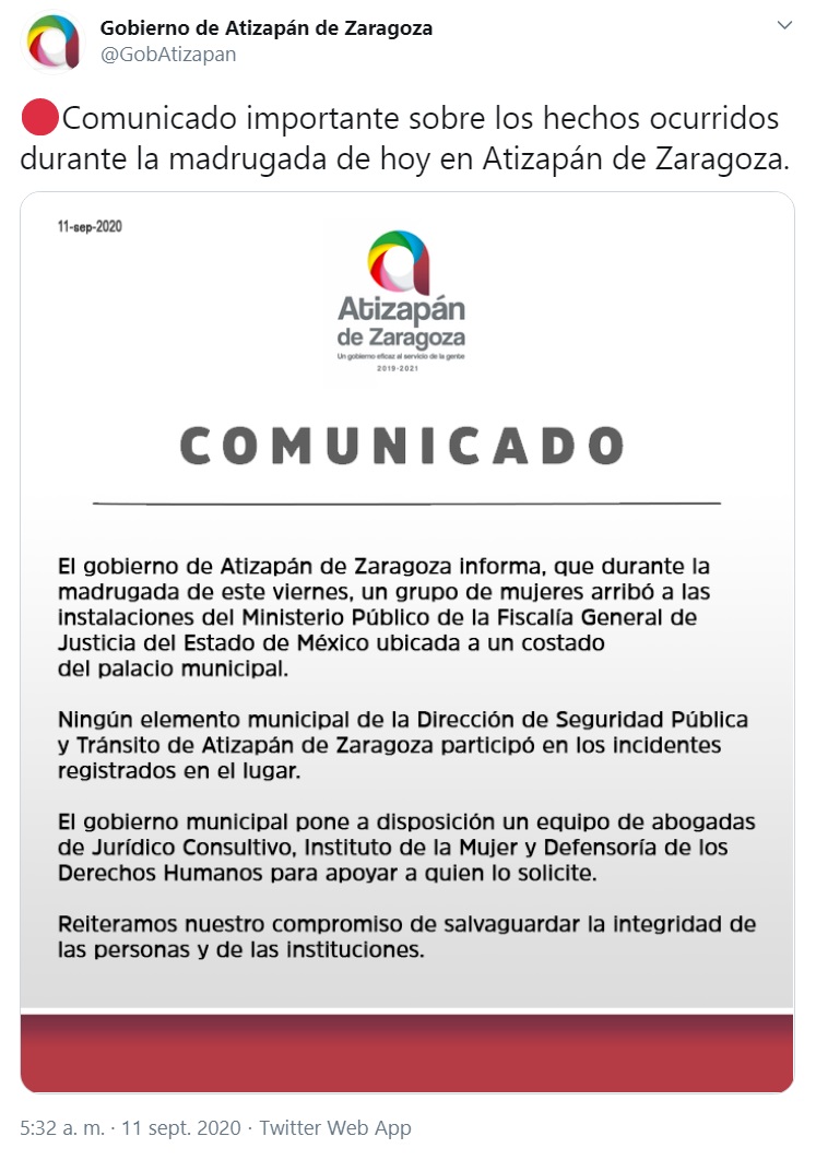 Denuncian agresiones contra feministas y periodistas en Atizapán, Edomex