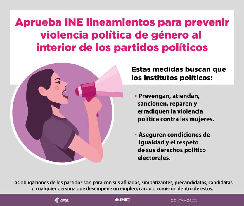  INE aprueba lineamientos 3 de 3 contra la violencia política de género