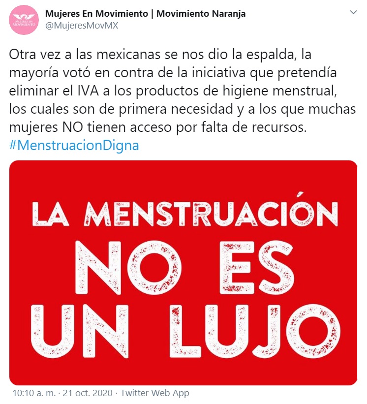 Desechan iniciativa Menstruación Digna; IVA en toallas sanitarias permanece