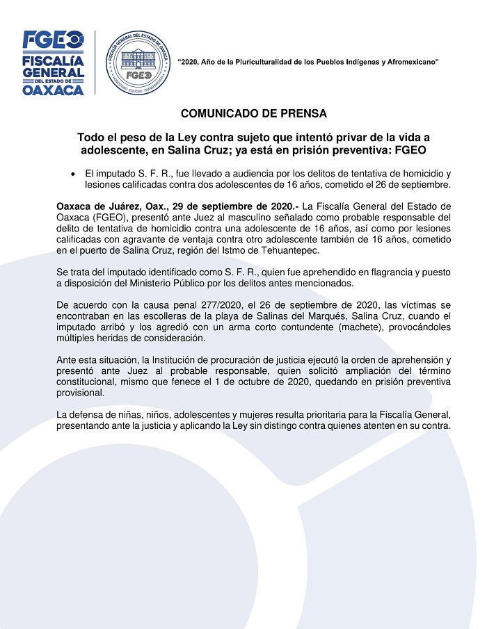 Fiscalía de Oaxaca afirma que habrá #JusticiaParaLizaldy