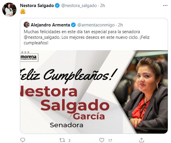 Felicitan a la senadora Nestora Salgado por su cumpleaños