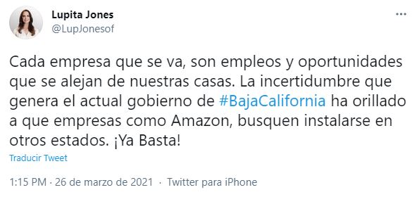Lupita Jones lamenta que planta de Amazon no se instale en Baja California