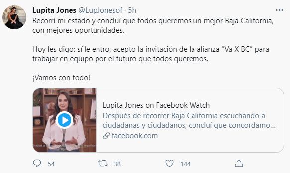 Lupita Jones acepta ser precandidata a gobernadora de Baja California