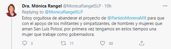 Mónica Rangel inicia campaña rumbo al gobierno de San Luis Potosí por Morena