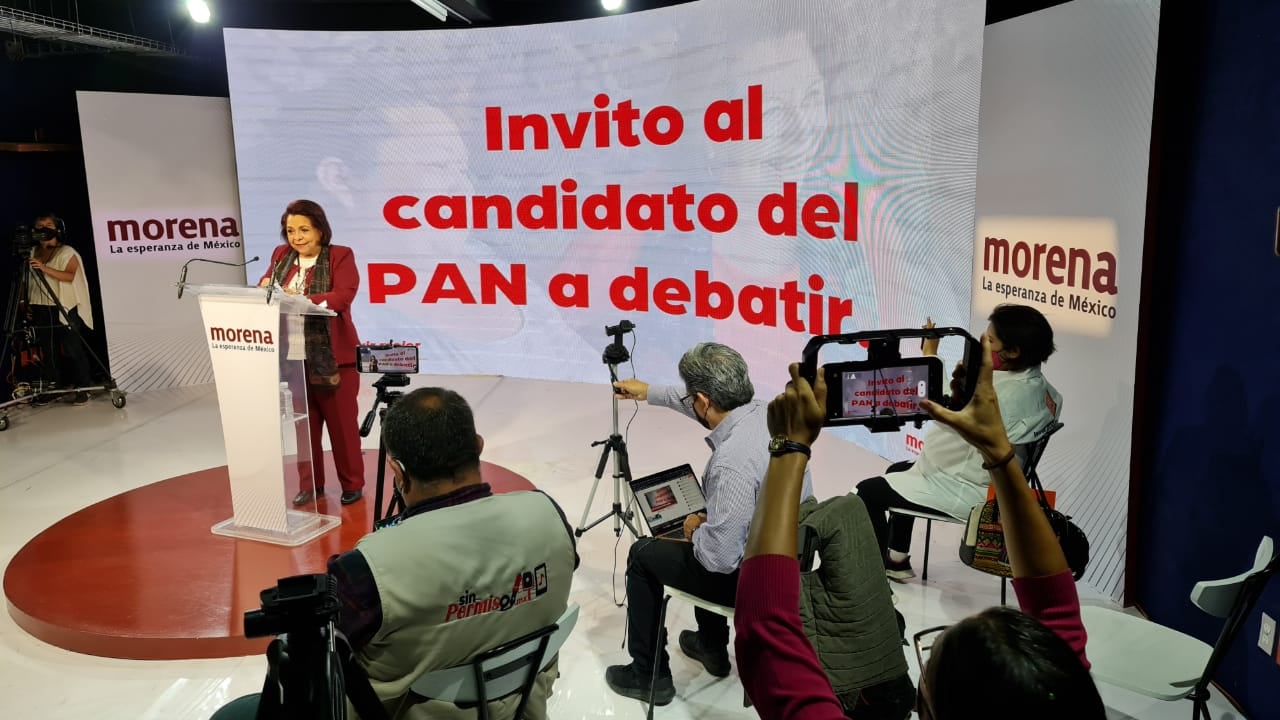 Celia Maya reta al candidato Mauricio Kuri del PAN a un debate