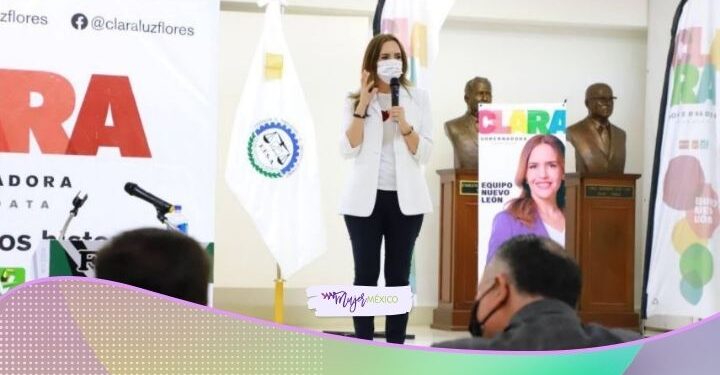 Clara Luz Flores promete seguro médico a todas las familias de Nuevo León