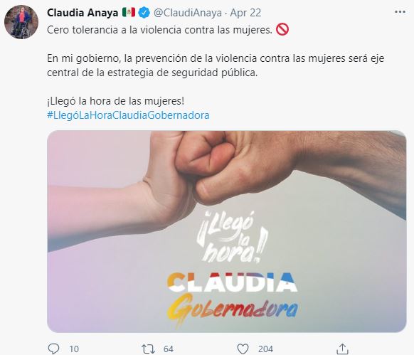Claudia Anaya no tolerará violencia de género en Zacatecas