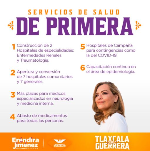 Promesas en materia de salud de Eréndira Jiménez
