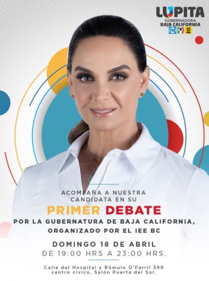Lupita Jones, candidata a gobernadora de Baja California, invita a primer debate