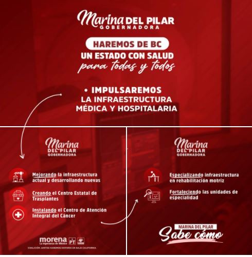 Marina del Pilar, candidata a gobernadora, presenta plan de salud para Baja California