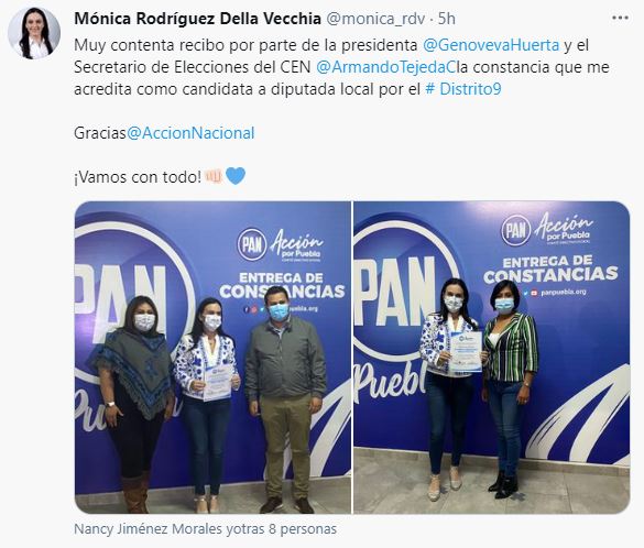Mónica Rodríguez del PAN va como candidata a diputada local en Puebla