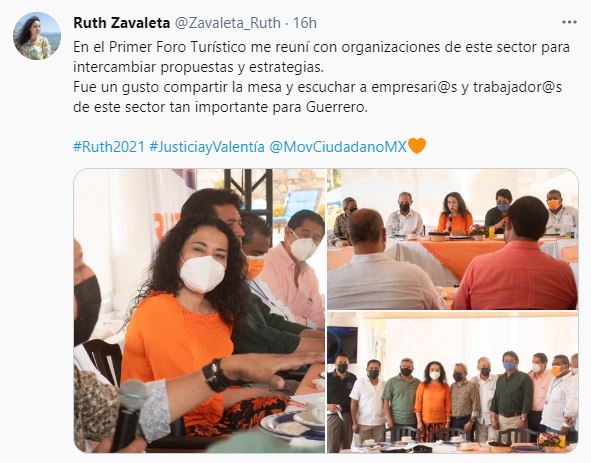 Ruth Zavaleta de Movimiento Ciudadano presenta plan turístico para Guerrero