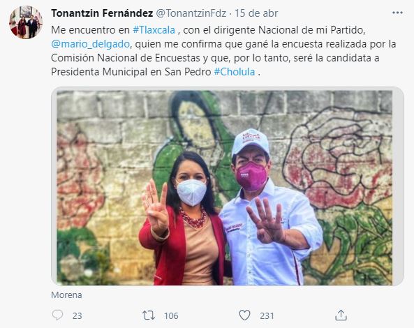 ¿Tonantzin Fernández, la candidata de Morena a alcaldesa de San Pedro Cholula?