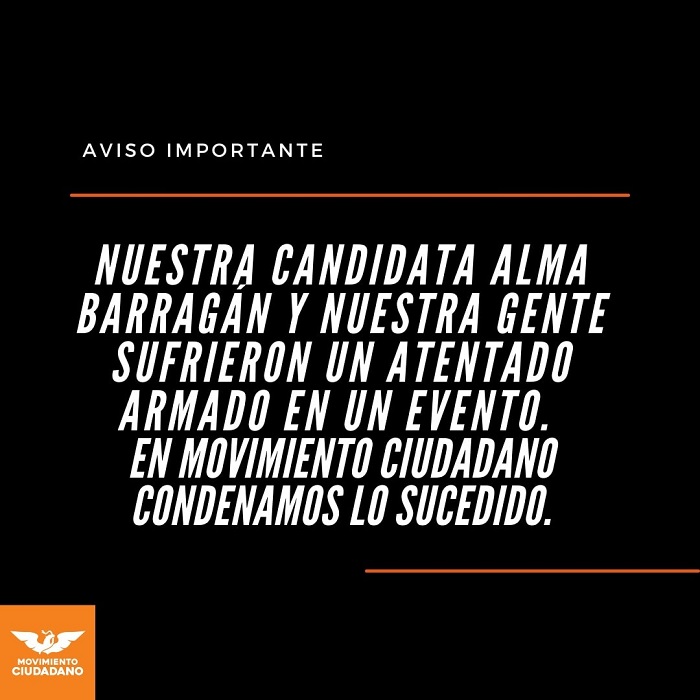 AMLO, culpable de asesinato de Alma Barragán: MC