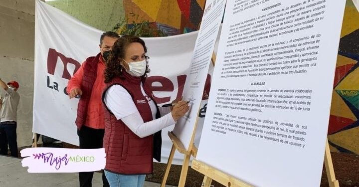 Dolores Padierna firma compromiso a favor de ciclistas en la alcaldía Cuauhtémoc