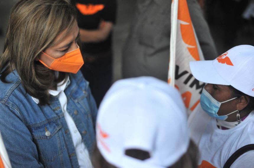 Eréndira Jiménez, candidata a gobernadora, va contra feminicidios en Tlaxcala