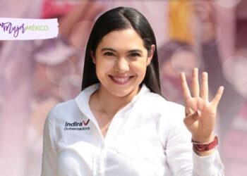 Indira Vizcaíno, candidata a gobernadora, lidera encuesta en Colima