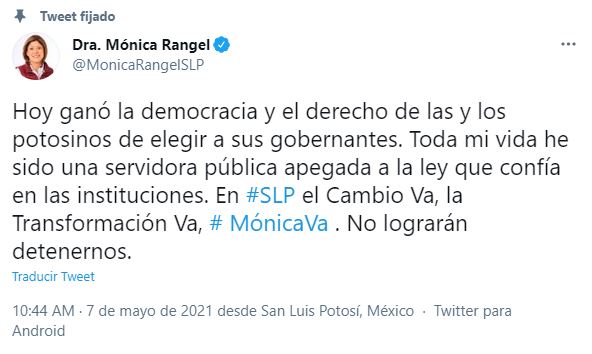 Mónica Rangel reacciona a determinación del INE