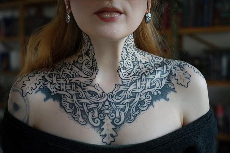 Cuello partes menos dolorosas para tatuajes