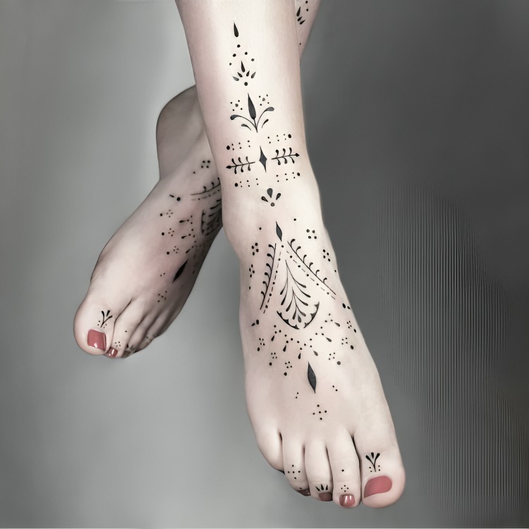 Pies partes dolorosas para tatuajes