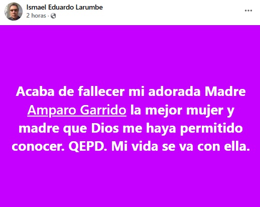 Confirman muerte de Amparo Garrido