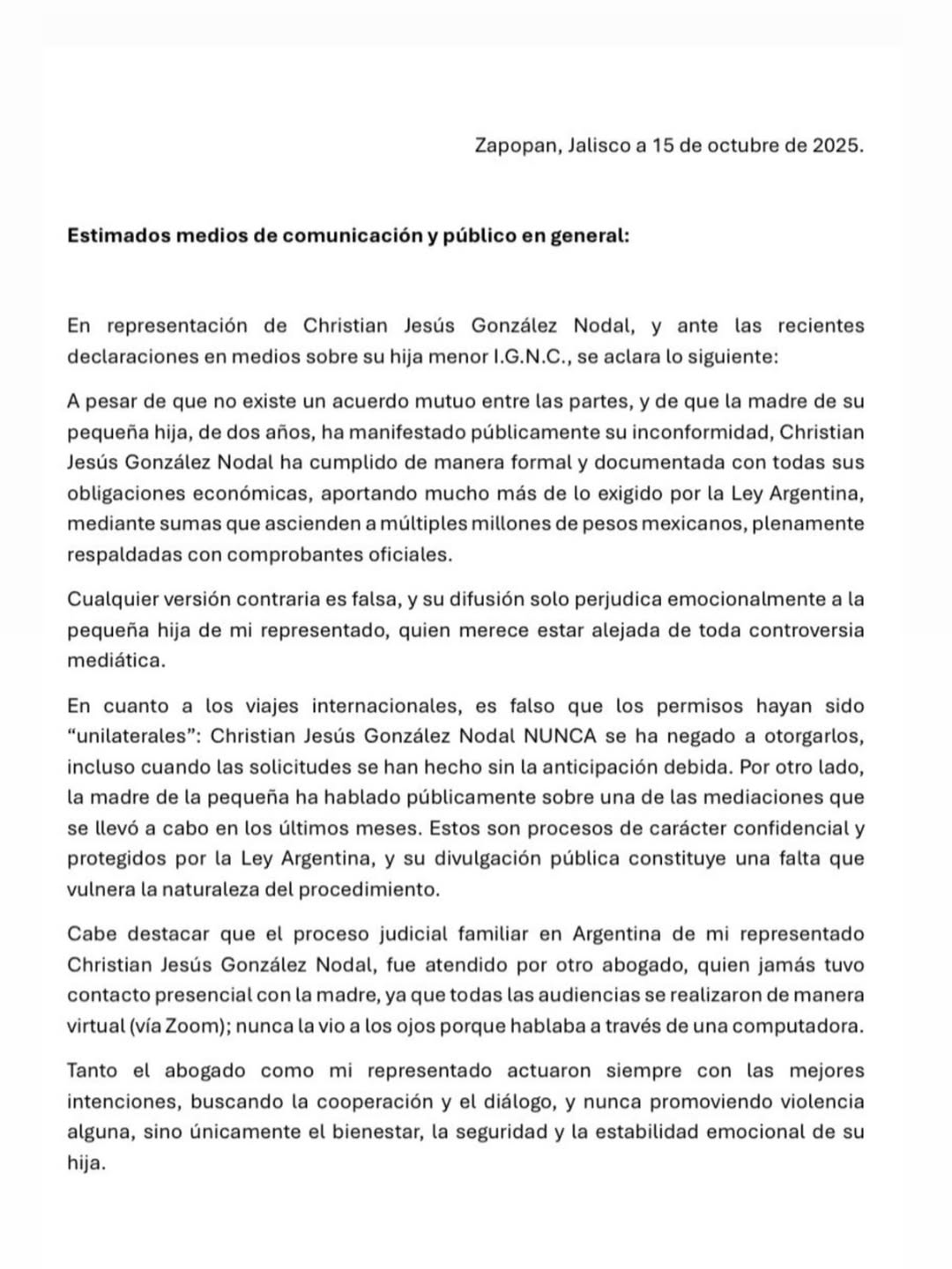 Internautas acusan a Nodal de violencia vicaria