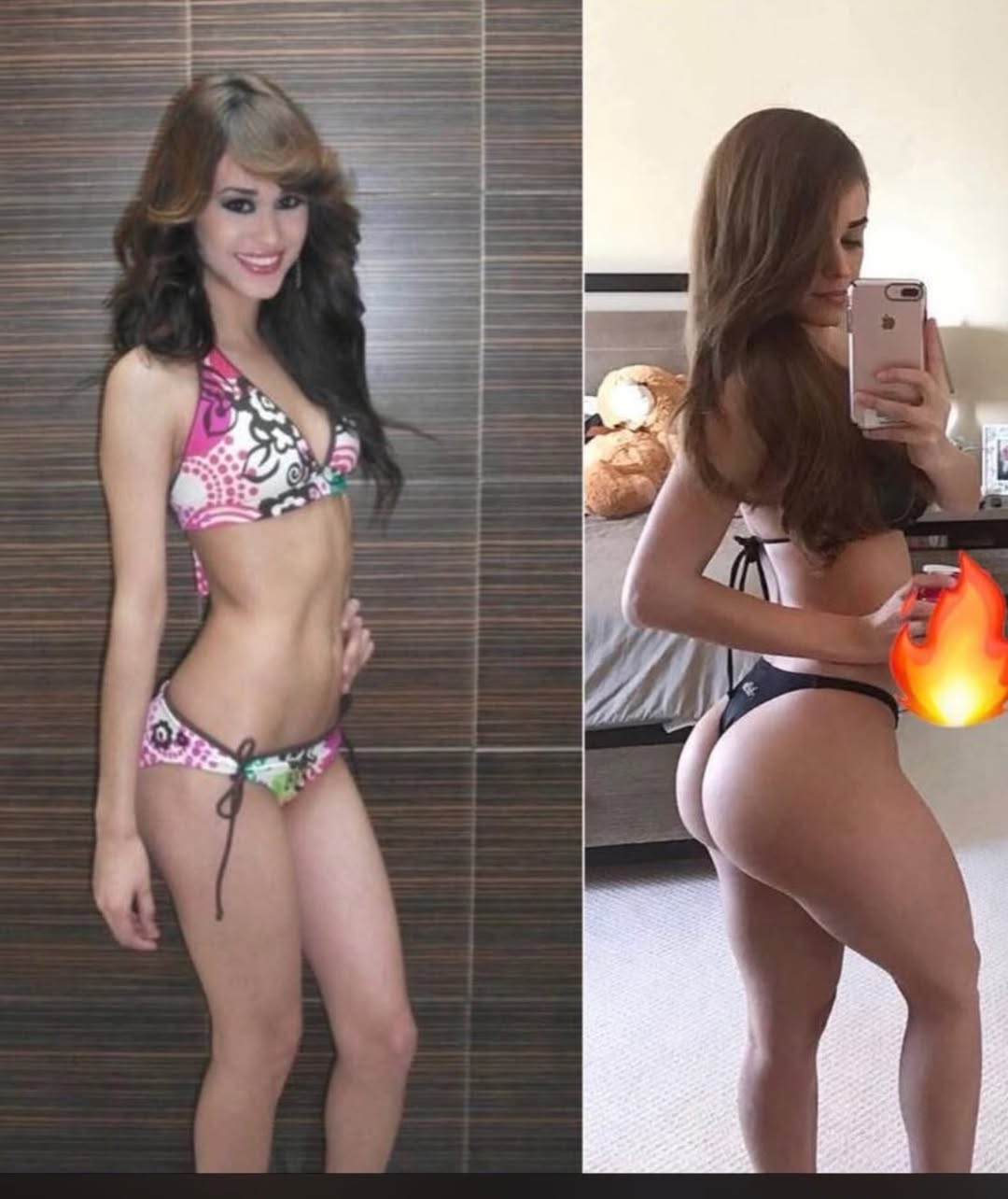 Yanet García antes y después de las cirugías
