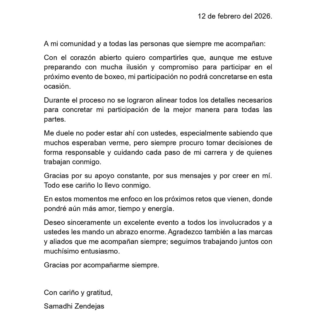 Samadhi Zendejas renuncia a pelea contra Alana; esto pasó