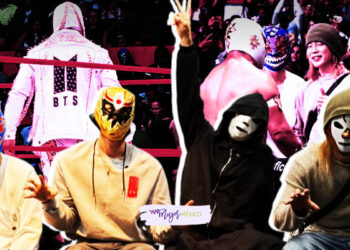 BTS causa furor por ir a lucha libre para ver a Místico