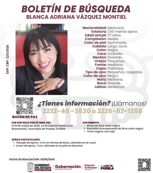 Puebla. Blanca Adriana desparece tras acudir a clínica estética